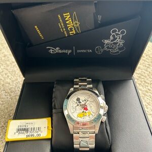 Unisex Invicta silver Mickey Mouse watch
